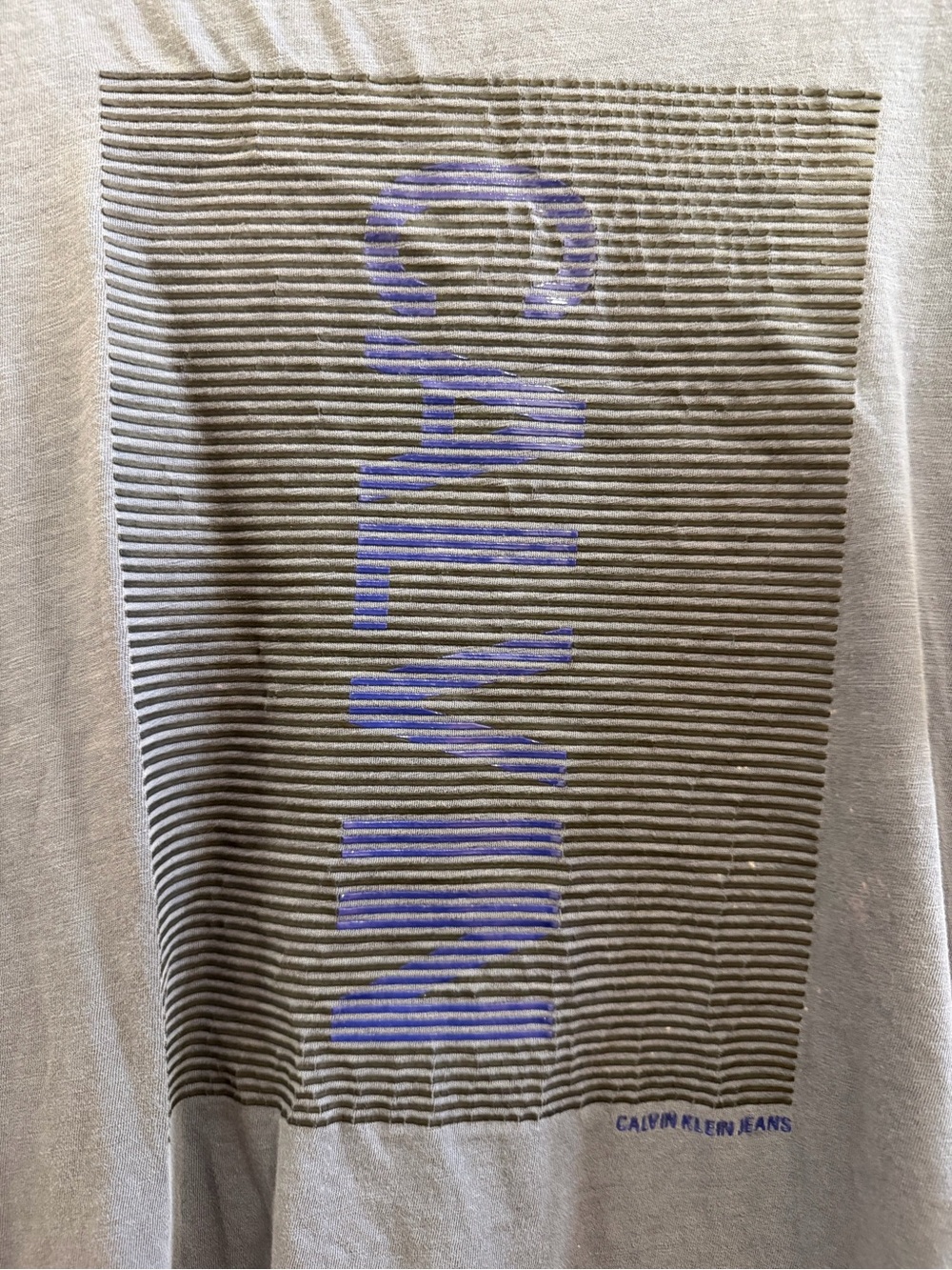 Calvin Klein Jeans Gray Ribbed Shirt XS men’s